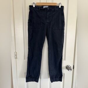 Anthropologie Black Utility Jogger Pants Women’s Size 10 Stretch Tencel Blend